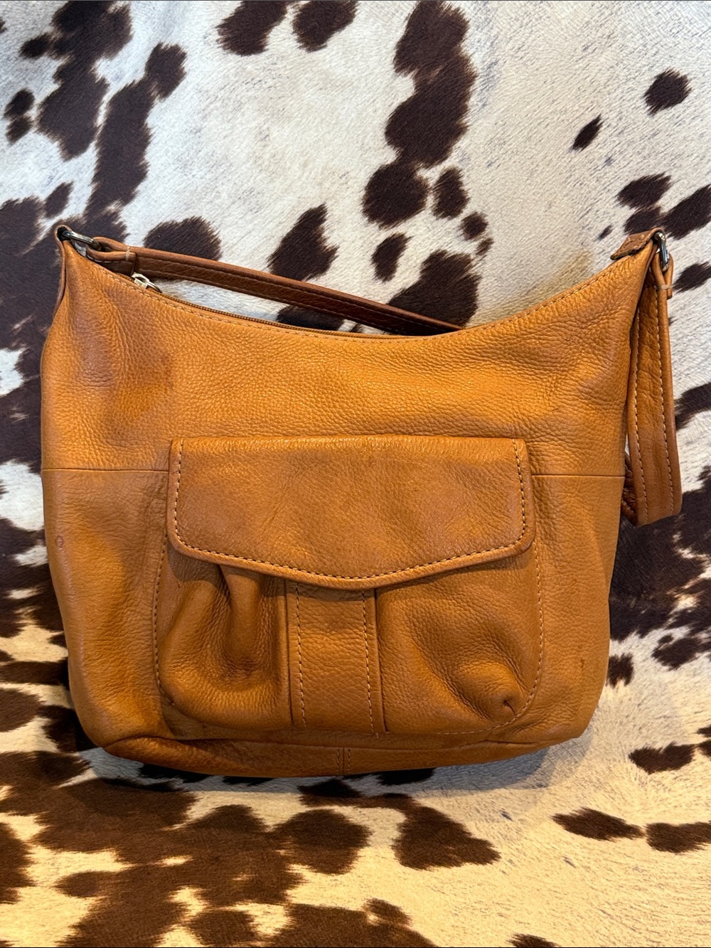 Vintage Leather Fossil Shoulder Bag